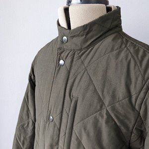 J. Crew Sussex Quilted Jacket Men's Small Olive Green Primaloft Insulated